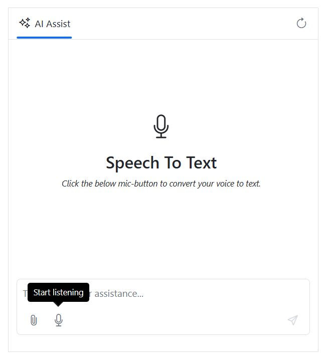 ASP.NET Core AI AssistView speech to text