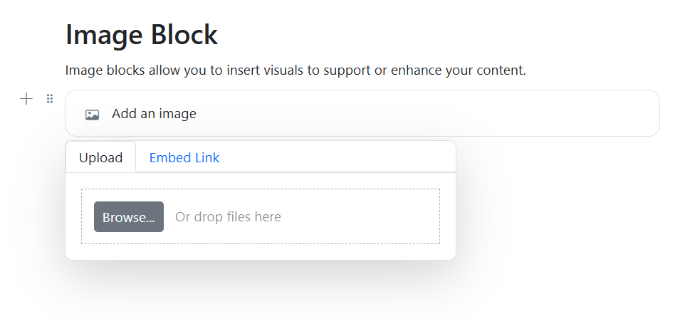 JavaScript Block Editor image upload