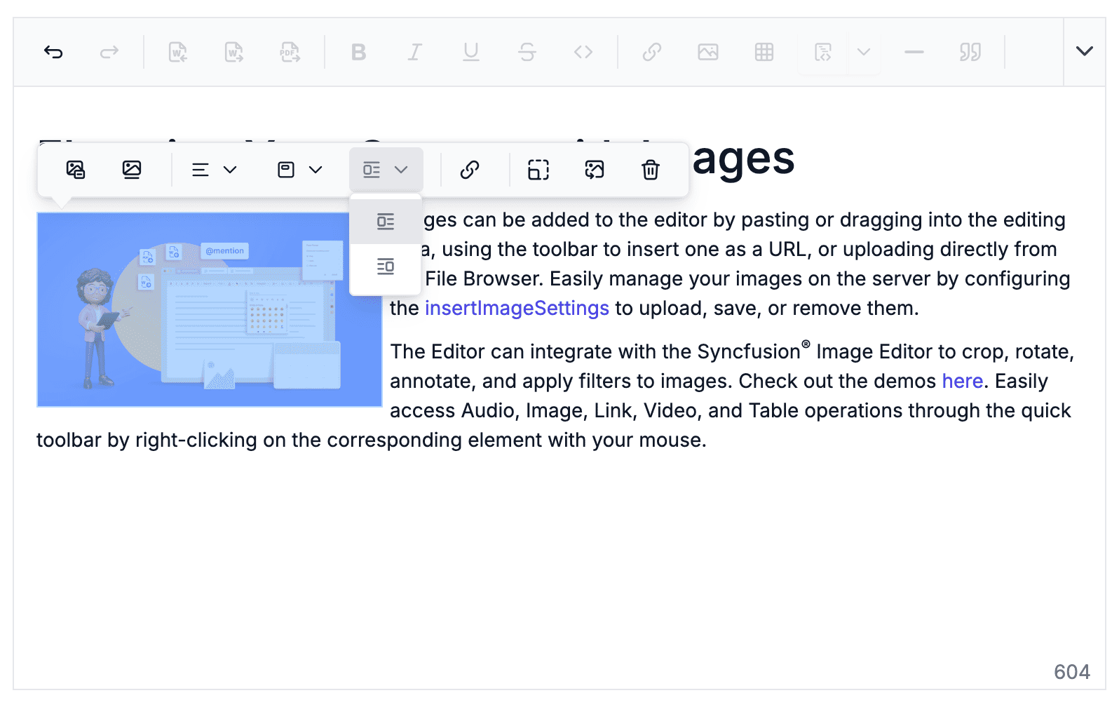 React Rich Text Editor Image wrap