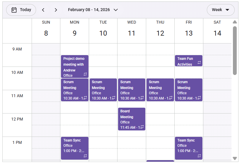 Recurring events